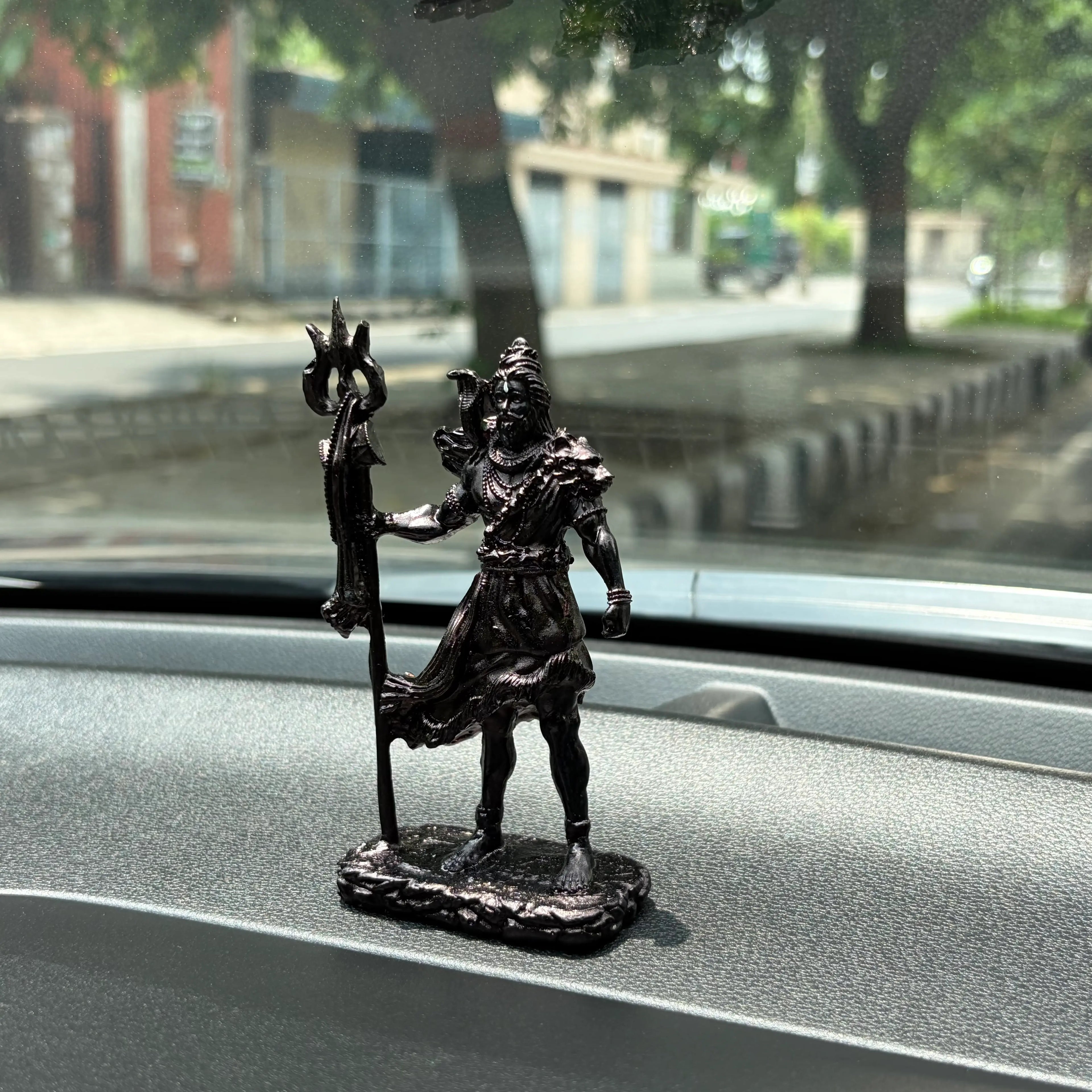 Bholenath Shiva Dashboard Idol – 12 cm - Metallic Antique Bronze Color