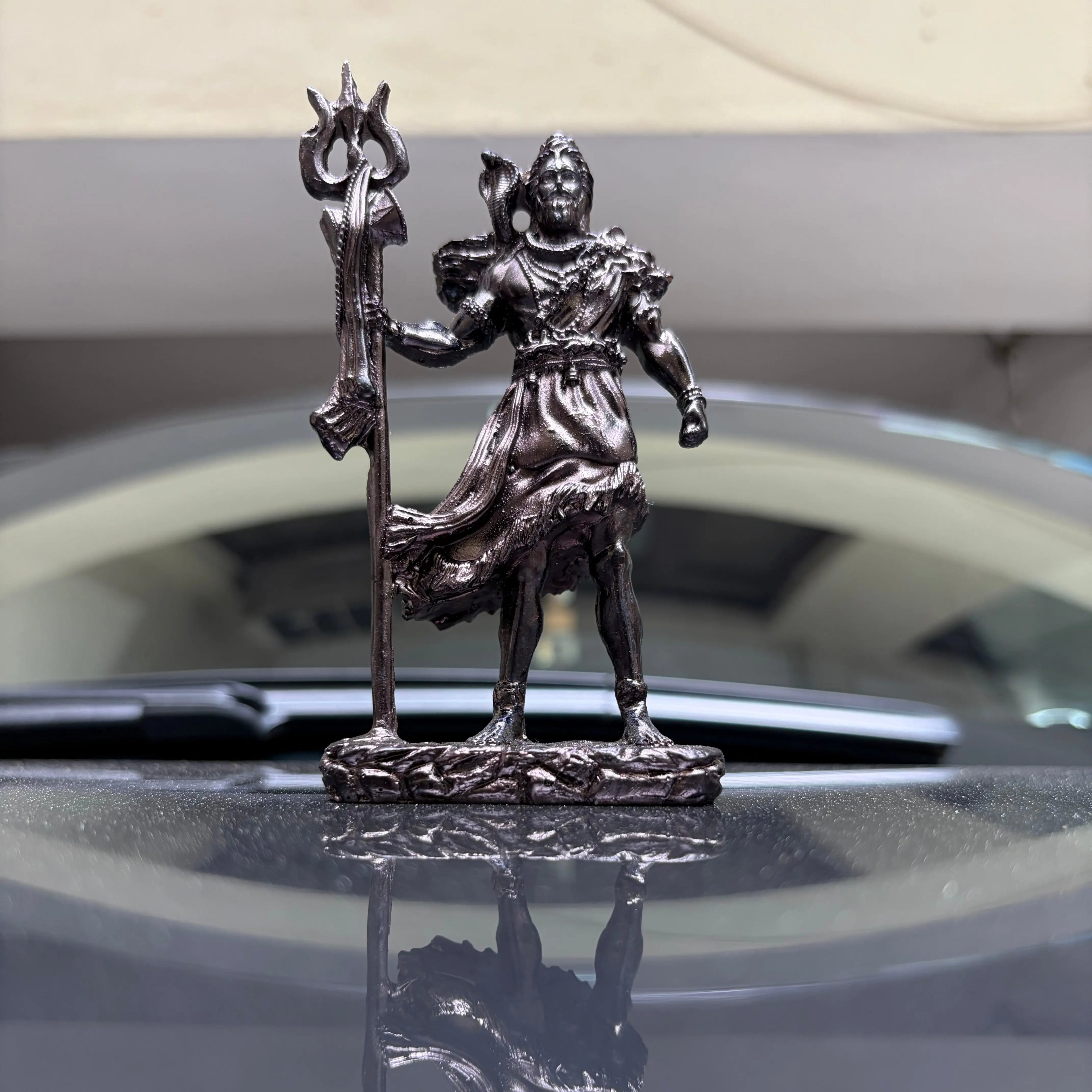 Bholenath Shiva Dashboard Idol – 12 cm - Metallic Antique Bronze Color
