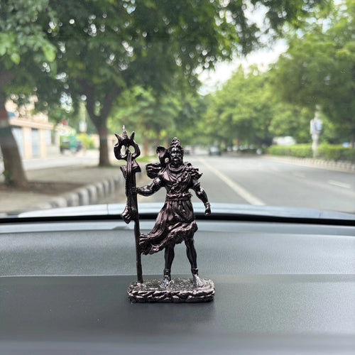 Bholenath Shiva Dashboard Idol – 12 cm - Metallic Antique Bronze Color