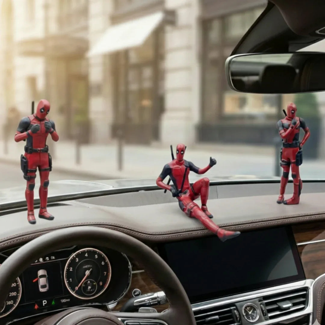 Drag-Auto Deadpool Figures Premium Car Dashboard Toy Set of 3 - Drag-Auto Accessories