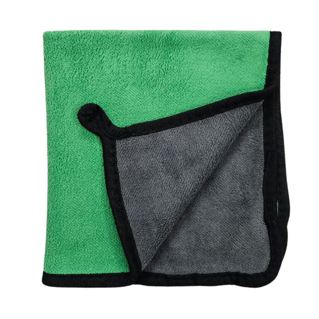green microfiber towel
