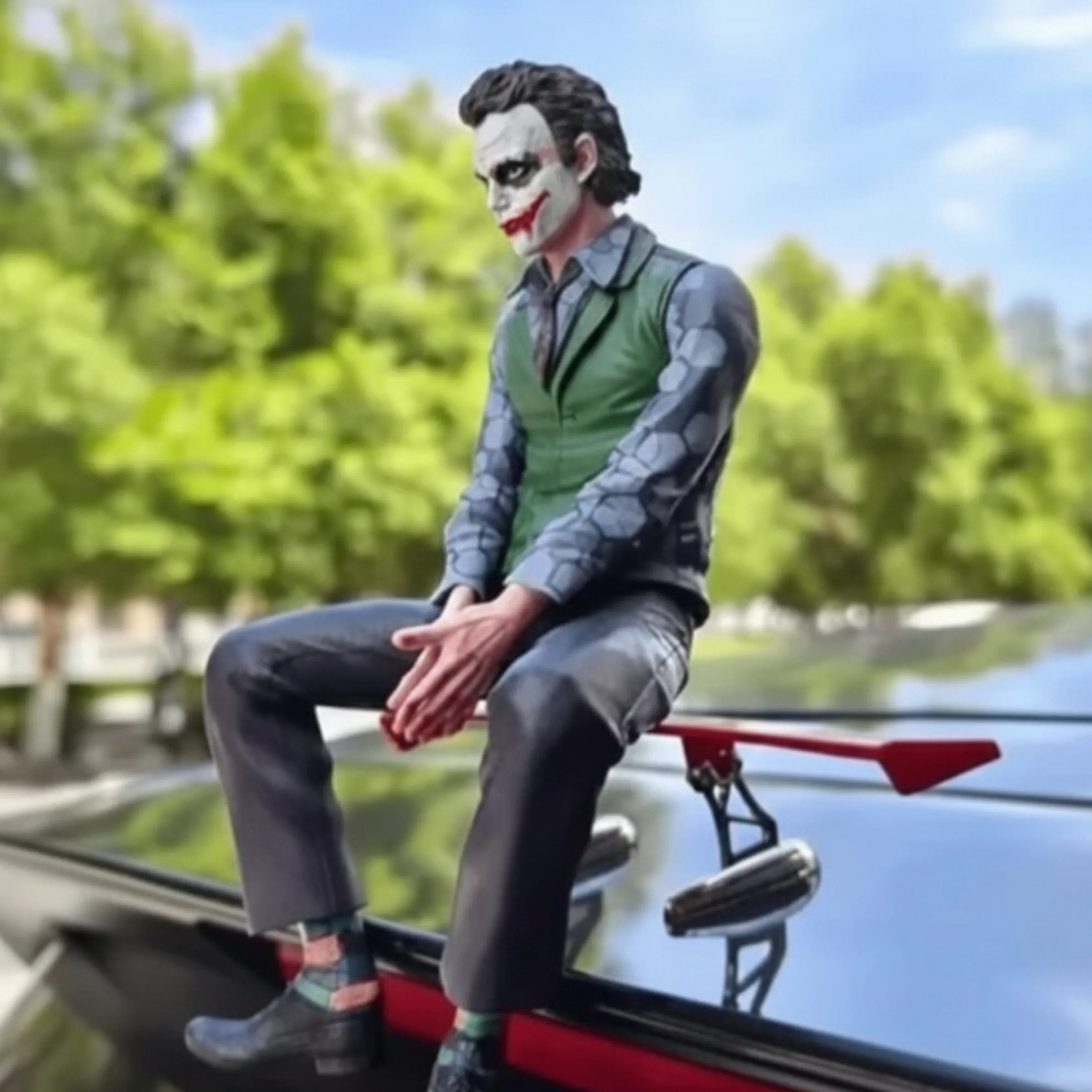 Drag-Auto Joker Dashboard Figurine Combo | Medium(15CM) & Small(10CM) Set | Car Interior Decor (2 PCS)