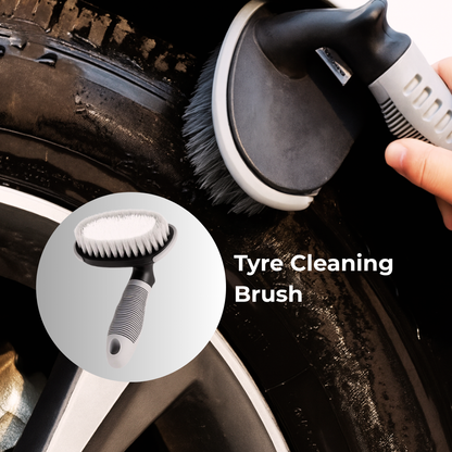 Drag-Auto Tyre Cleaning Brush (1 Pc), Premium Wheel & Tyre Detailing Tool
