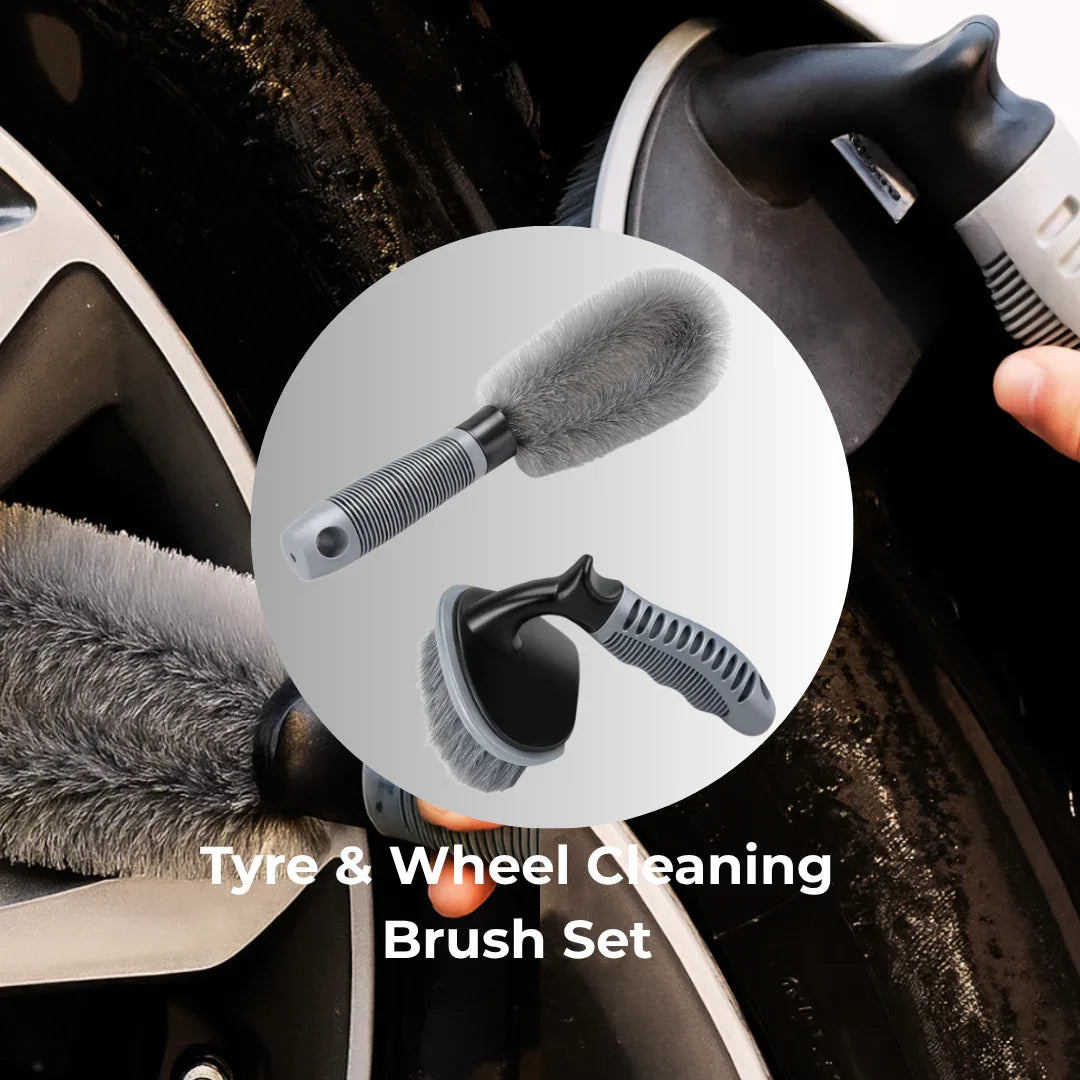 Drag-Auto Tyre and Alloy Brush Combo Set (2 Pcs), Heavy-Duty and Soft Brushes - Drag-Auto Accessories