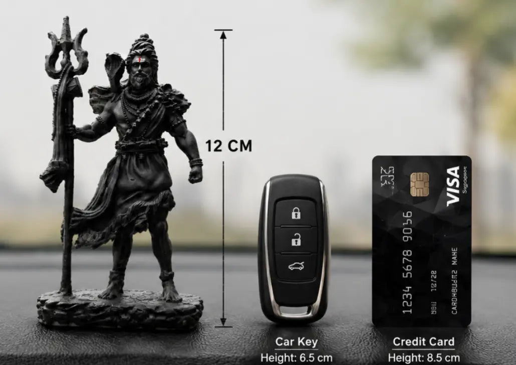 Bholenath Shiva Dashboard Idol – 12 cm Ceramic & Resin
