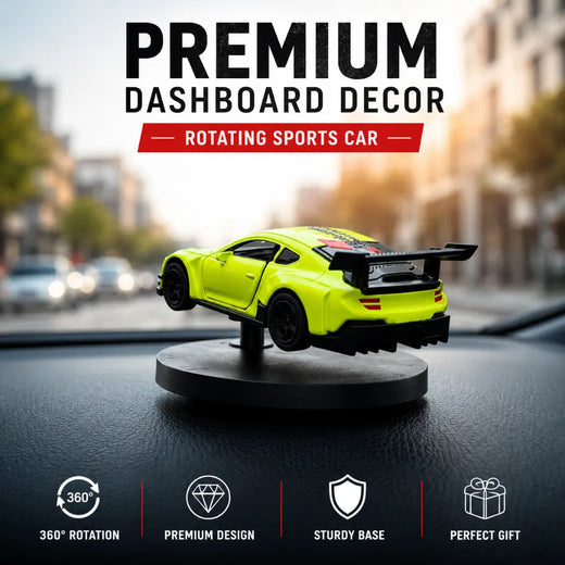Drag-Auto 360° Rotating Dashboard Car Figurine: Neon Green