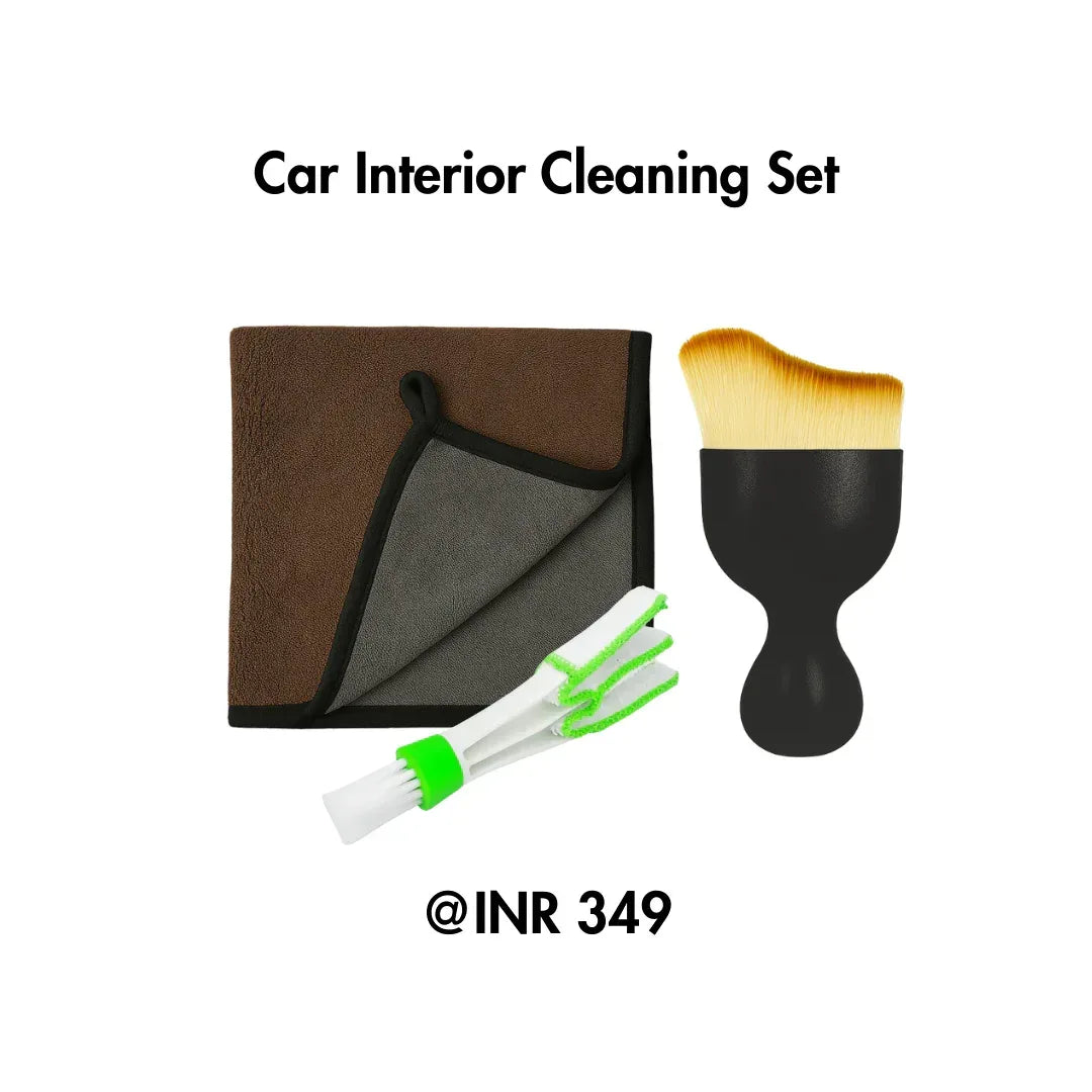 Drag-Auto 3-Piece Interior Cleaning Kit, Multipurpose Brushes & Microfiber Towel - Drag-Auto Accessories