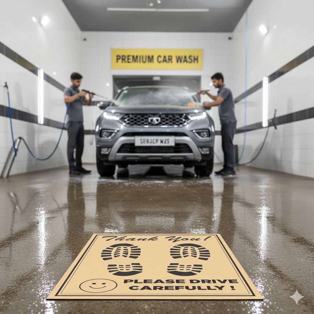 Drag-Auto Eco-Friendly Car Paper Mats for Car Wash & Service Centres, Large Size, 90 GSM Brown, For All Cars - Pack of 500