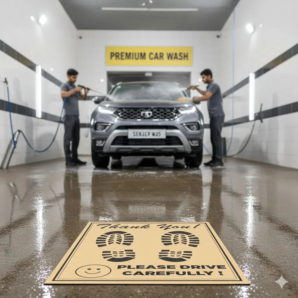 Drag-Auto Eco-Friendly Car Paper Mats for Car Wash & Service Centres, Large Size, 90 GSM Brown, For All Cars - Pack of 500 - Drag-Auto Accessories