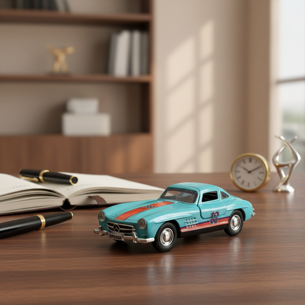 Blue Gullwing work-desk placement