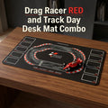 Drag Racer RED and Track Day Desk Mat Combo | 1:43 Die Cast