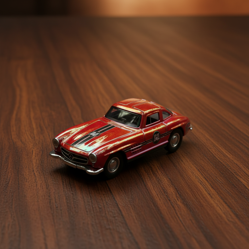Die-Cast – Walnut Wood Top View