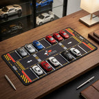 DragAuto Parking Lot Desk Mat | Extended Mouse Pad | 11 x 23 in with hand stitched border