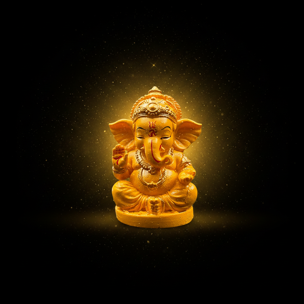 Ganesha - Gold Radial Glow