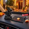 DragAuto Sitting Hanuman Idol + Yellow Dashboard Mat Combo + Free Small Golden Brush