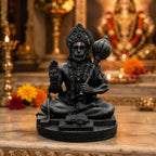 Hanumanji Sitting Car Dashboard Idol – Black Matte Finish