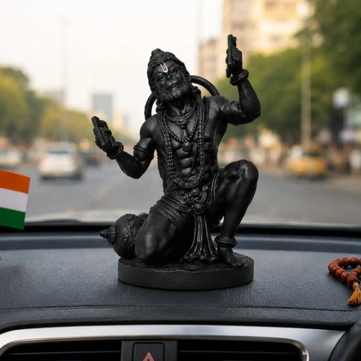 Hanuman Ji Bhakti Idol for Car Dashboard & Home Decor | Premium Finish | Compact Size