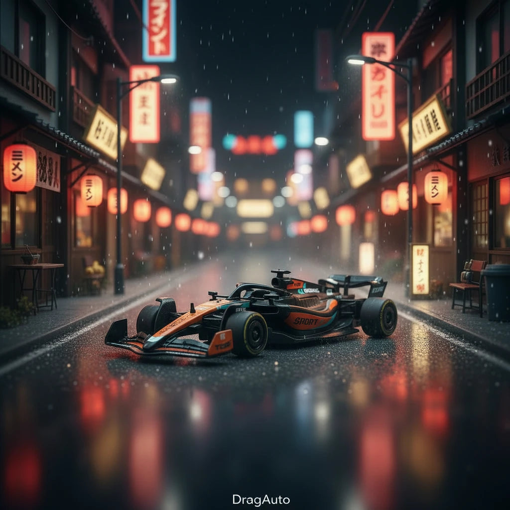 DragAuto Formula Car Combo - Black + Orange | 1:43 Die-Cast Metal