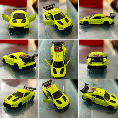 Drag-Auto 360° Rotating Dashboard Car Figurine: Neon Green