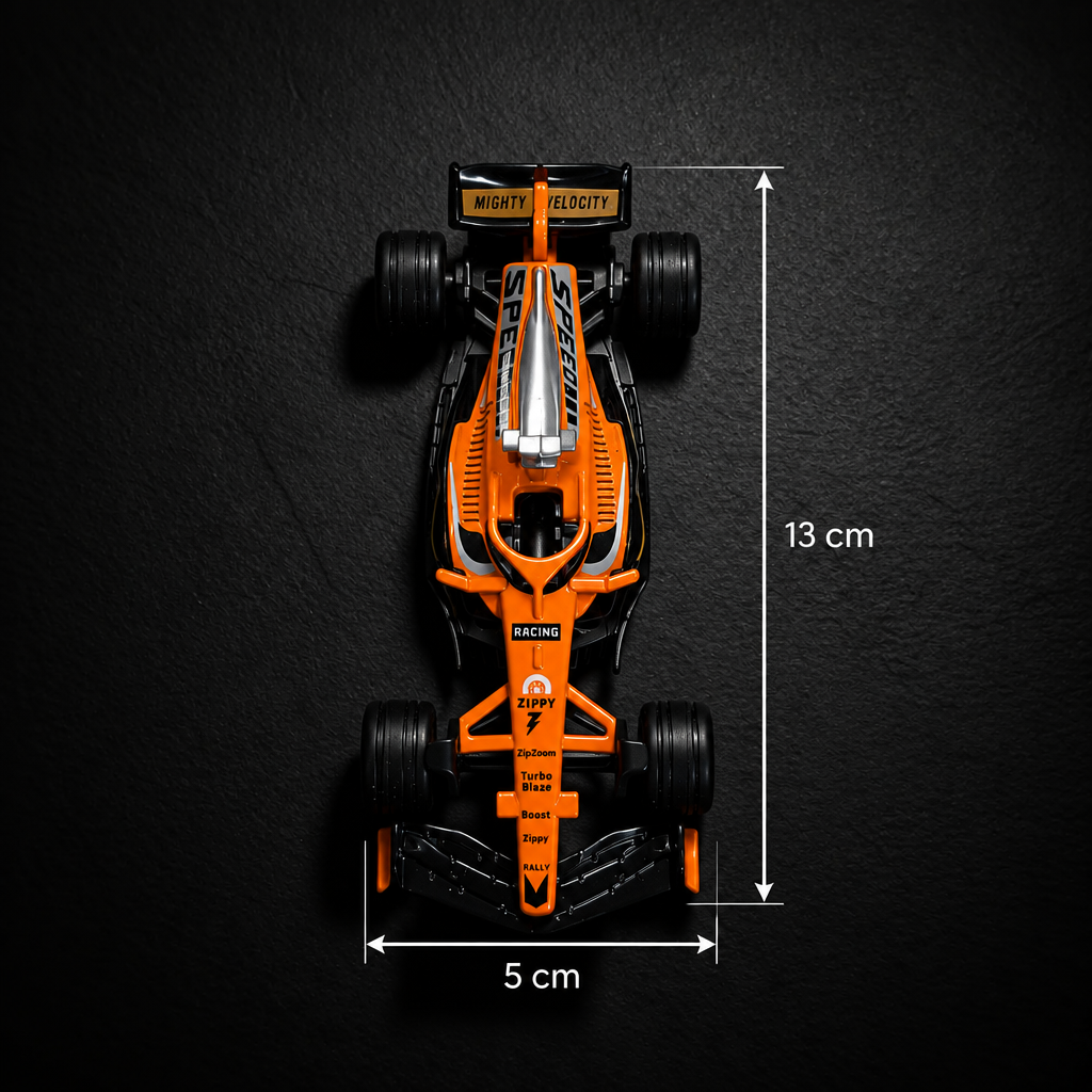 Orange F1 - Dimensions 13cm x 5cm