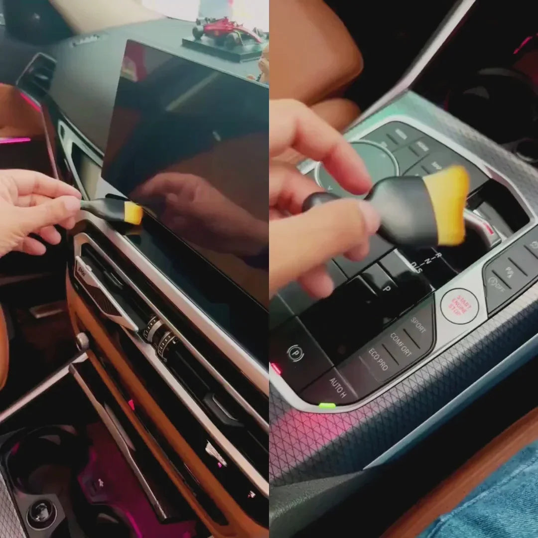 Drag-Auto Extendable Microfiber Car Duster, Soft & Wide Cleaning Brush, Grey & Black With Interior cleaning Brush - Drag-Auto Accessories