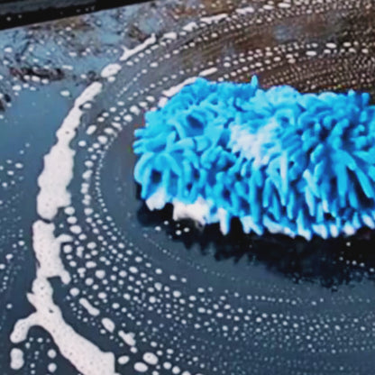 Drag-Auto Microfiber Car Wash Mitt (1700 GSM), Dual-Sided Cleaning Glove, Sky Blue (1 Pc)