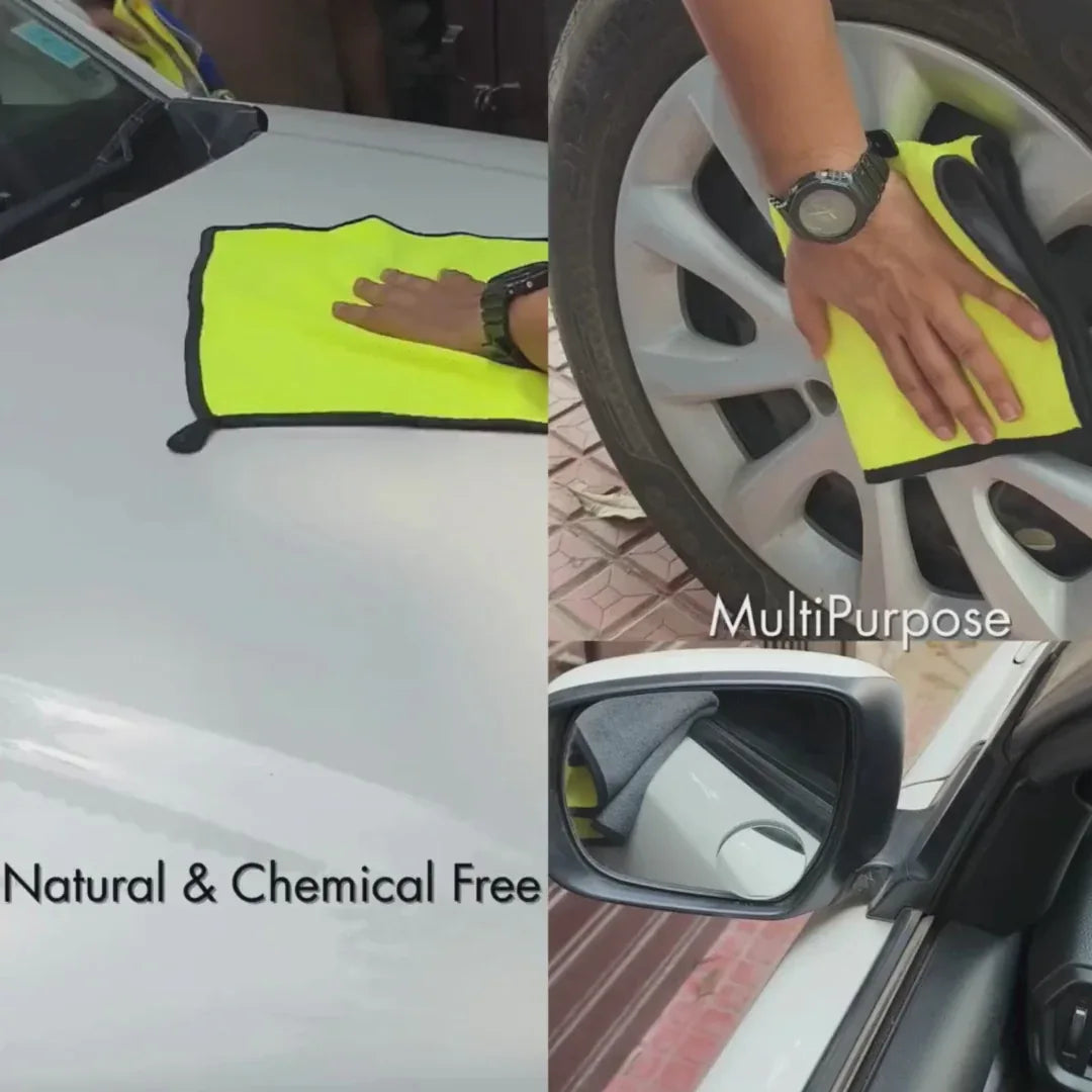 Drag-Auto Super Saver Detailing Combo Kit (4 Pcs): 500 GSM Microfiber Cloth & 3 Premium Brushes - Drag-Auto Accessories