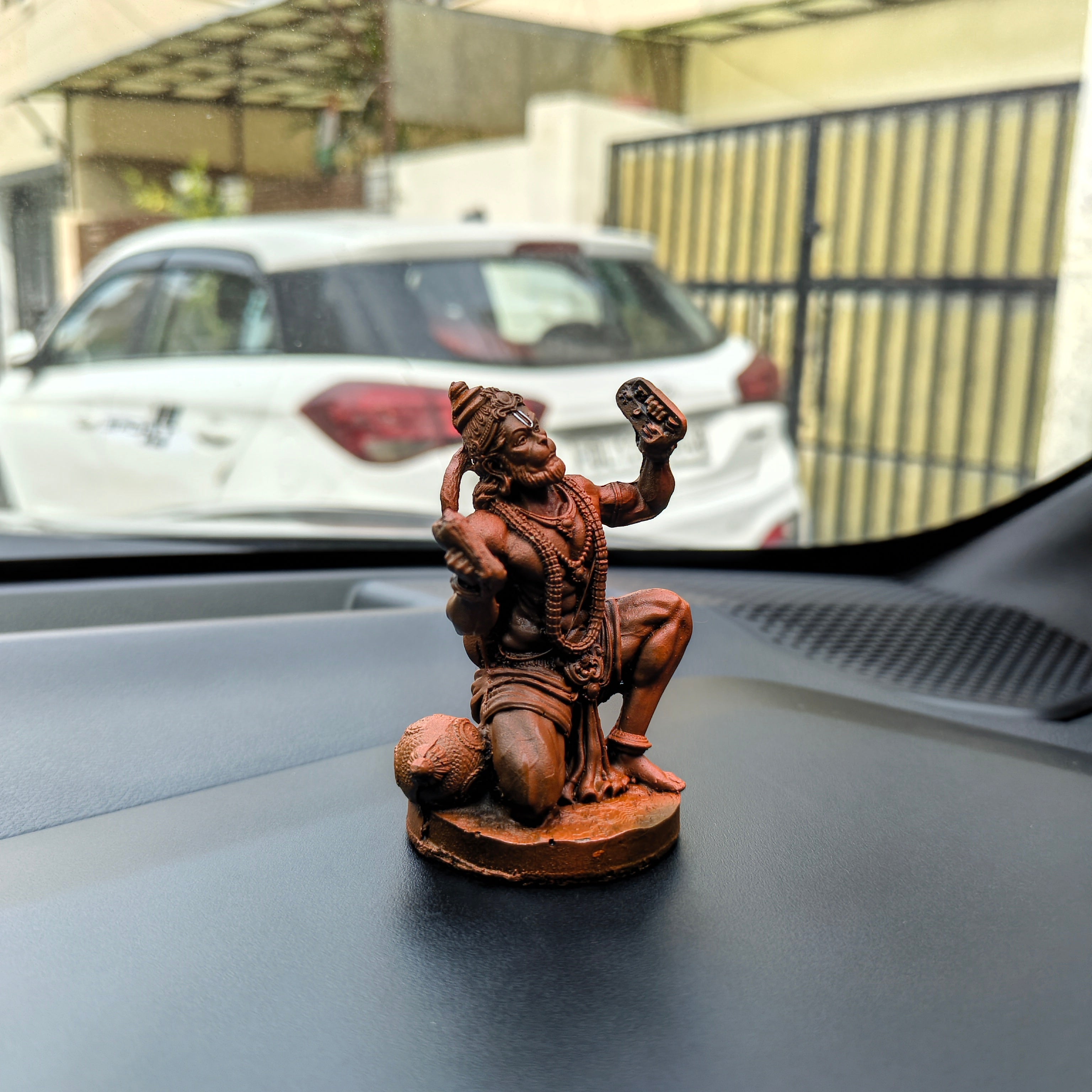 Hanuman Ji Bhakti Idol for Car Dashboard & Home Decor | Sindoori Finish