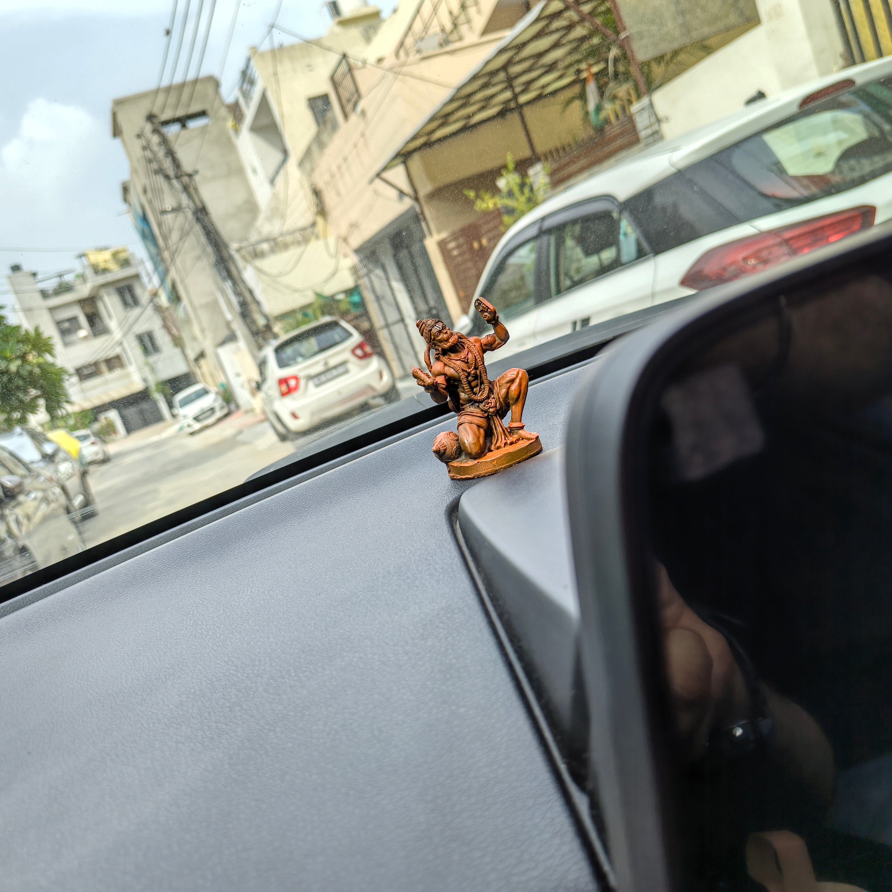 Hanuman Ji Bhakti Idol for Car Dashboard & Home Decor | Sindoori Finish