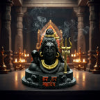 Adiyogi Shiva Statue with Trishul | Black Color | Meditation Idol for Home, Office, Gift, Car Dashboard, Yoga Decor