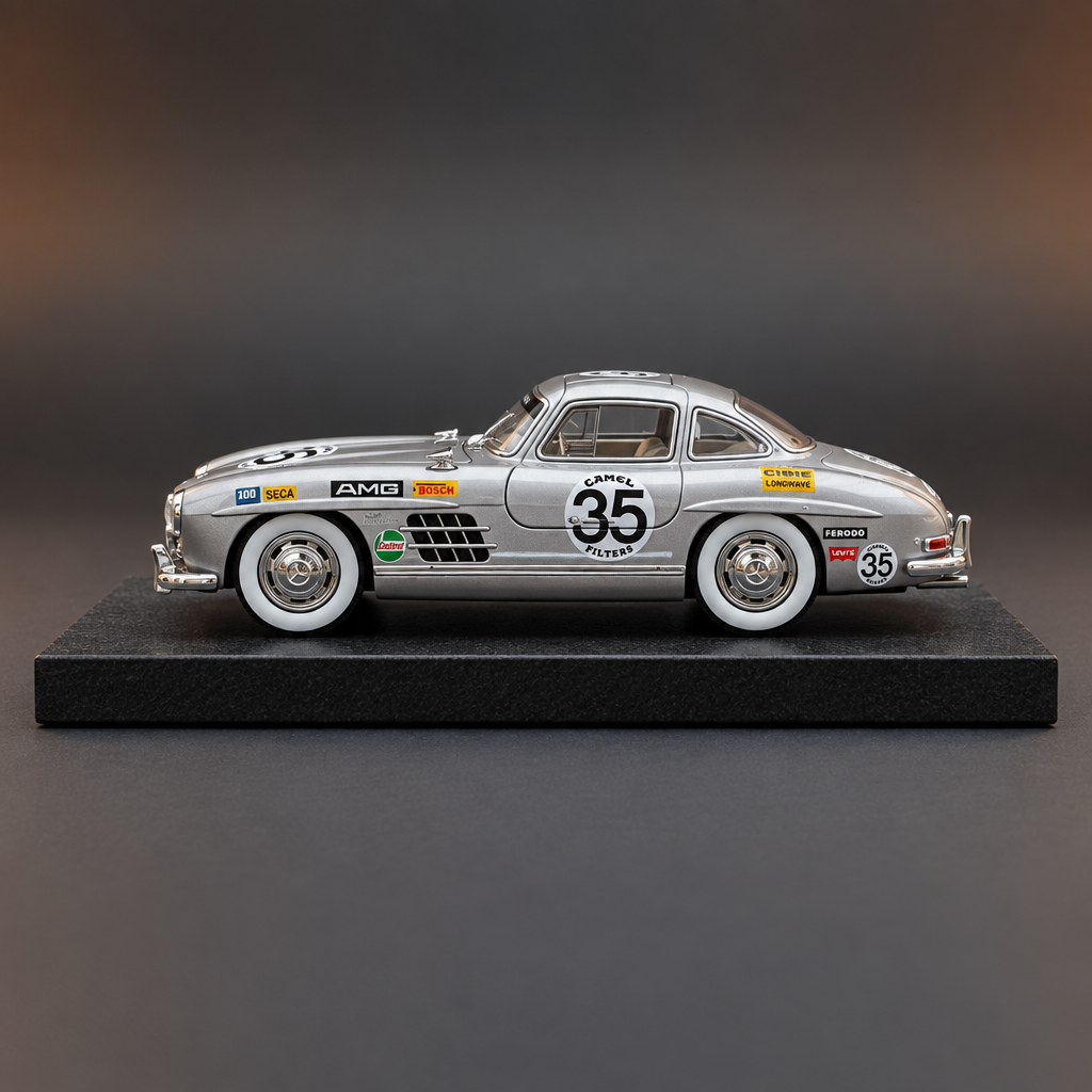 Silver 300 SL – Side Profile on Display Base