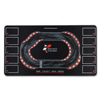 DragAuto Track Day Desk Mat | Extended Mouse Pad | 11 x 23 in with hand stitched border