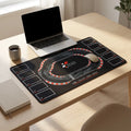 DragAuto Track Day Desk Mat | Extended Mouse Pad | 11 x 23 in with hand stitched border