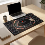 DragAuto Track Day Desk Mat | Extended Mouse Pad | 11 x 23 in with hand stitched border