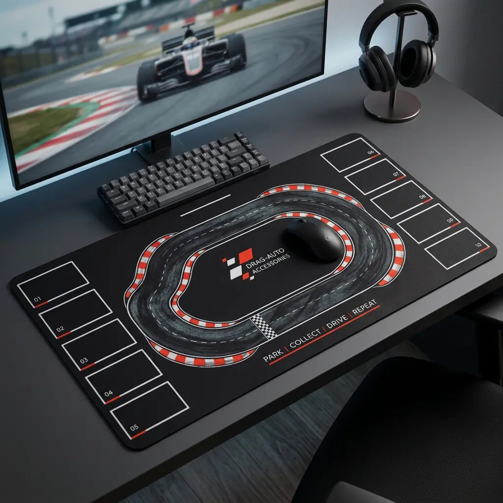 Formula Car ORANGE and Track Day Desk Mat Combo | 1:43 Die Cast
